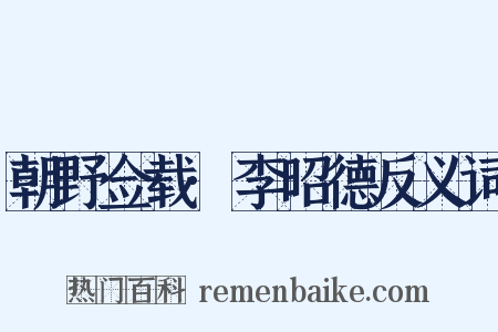 朝野佥载·李昭德反义词是什么意思的图片